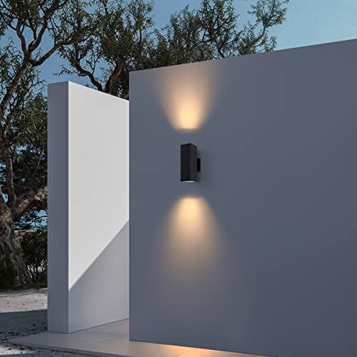 מרהייה מודרנית מרפסת חיצונית אור פטיו אור בשני אורות עם צינור מלבני אלומיניום וכיסוי זכוכית מחוסמת מוטב