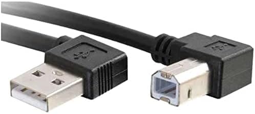 כבל USB של C2G, כבל USB A ל- B, כבל USB זווית ימנית, כבל USB 2.0, 3.3 רגל, שחור, כבלים ללכת 28109