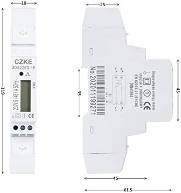 KAPPDE DDS226D-1P LCD מד אנרגיה DIN-RAIL SIND-FASE 220V 230V 240V 5 A, 5 A 5 A AC