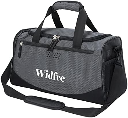 תיקי כושר ספורט של WIDFRE תיק דאפל לטיולים, שימוש יומיומי, כיס אטום למים TPU, תא נעליים, נשים וגברים