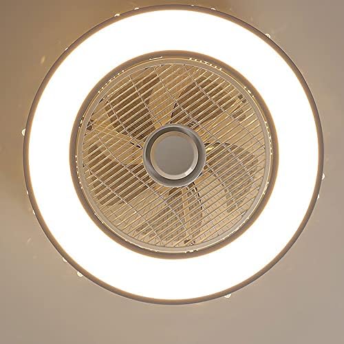 MXYSP LED מקרון מאוורר תקרה עם אורות עגול אקריליק 3 צבעים 3 מהירות LED LED מאוורר שקט מאווררי תקרה לחדר שינה עם אורות