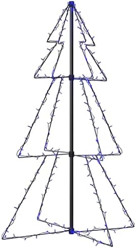 עץ חרוט חג המולד, עיצוב חג המולד בחוץ, קישוטים לחג המולד של מרפסת קדמית, עץ חג המולד DIY, עם כבל הארכה של 16 רגל, 160 נוריות