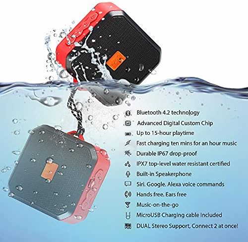 Tek Styz IPX7 רמקול תואם לטאבלט יוגה Lenovo 10 עם זמן משחק אטום למים 13 שעות, מקורה, נסיעות חיצוניות 1500