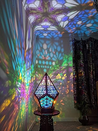 כוכב קוטב מנורת רצפה גדולה - LED אורות יהלומים רומנטיים יצירתיים צבעוניים - מנורה להקרנת כוכב בוהמי תלת מימדית מנורות שולחן