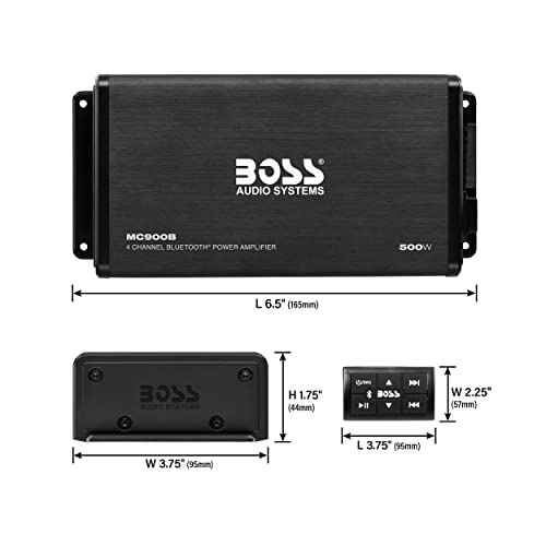 מערכות שמע של בוס MC900B מגבר לטרקטורון UTV מכונית ימי - 500 פלט גבוה, 4 ערוץ, 2/4 אוהם, מרחוק מרחוק פונקציות