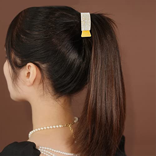 2 יחידות ריינסטון קוקו שיער קליפ, 1.77 אינץ מתכת שיער סיכות גבוהה קוקו טופר קליפ אופנה דקורטיבי אביזרי עבור נשים
