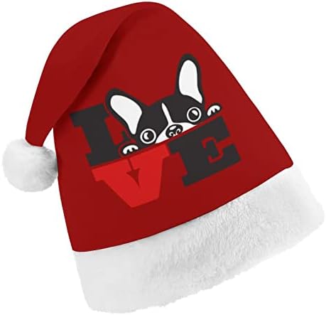 בוסטון טרייר חג המולד כובע רך קטיפה סנטה כובע מצחיק כפה עבור חג המולד לשנה חדשה חגיגי מפלגה