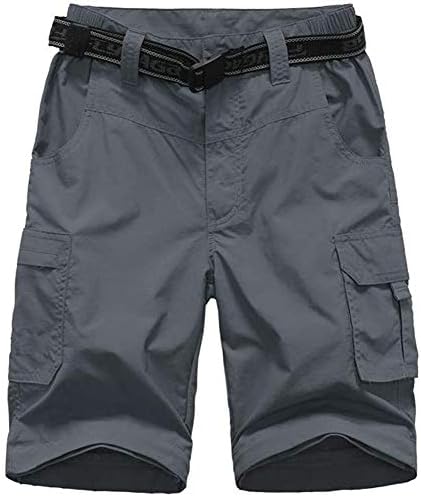 מכנסי הליכה להמרה של ילד מופיעים קלים משקל קלים רוכסן יבש מהיר למכנסיים לילדים נוער חיצוני UPF 50+ מכנסי מטען מזדמנים