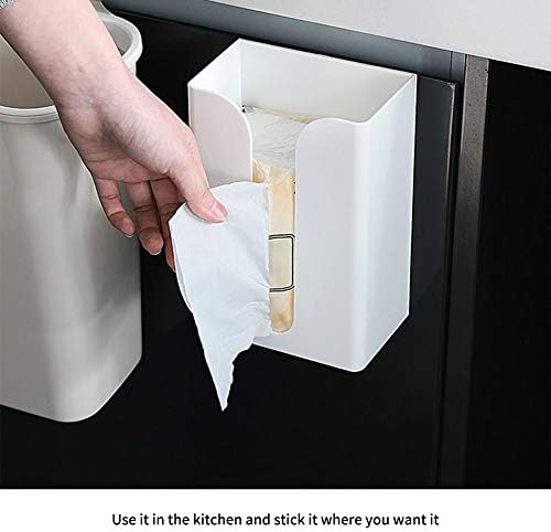 SEASD שולחן עבודה רב-פונקציונלי מחזיק רקמות מפית קופסת אמבטיה קיר קיר רכוב על קיר רקמות מגש נייר דבק עצמי