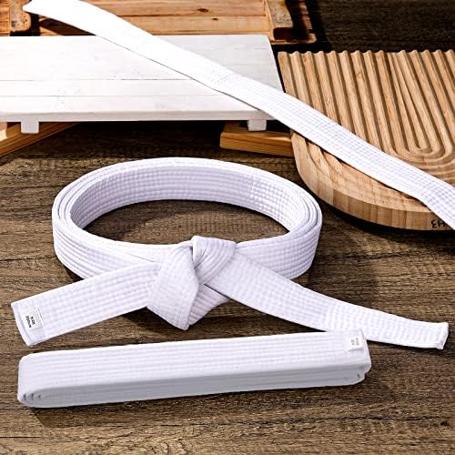 4 חלקים לבנים חגורת טאקוונדו כותנה ג'ודו האפקידו אומנויות לחימה אחידות חגורת קראטה אוניברסלית מתאימה לחגורה חגורה לחימה