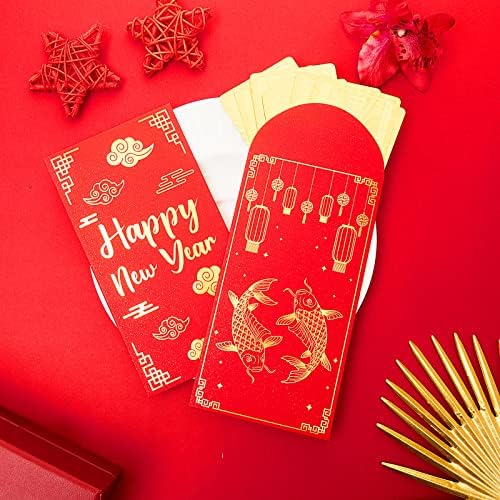 מעטפה אדומה סינית 36 חבילה מעטפות כסף אדום סיני 2023 מעטפות לשנה החדשה 3.5 X 6.7 '' CNY אדום מעטפות כיס הונגבאו סיני
