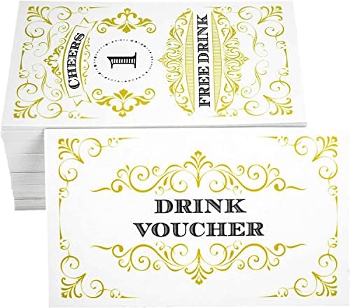 RXBC2011 100 כרטיסי שתייה בחינם, קופונים למשקה חינם לחתונה לחתונה.