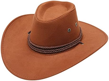 נסיעות כובע שמש פדורה להקות לגברים מזדמנים מזדמנים קיץ מוצק מערבי מערבי קאובוי כובע שמש רחב שוליים הר כובע הר