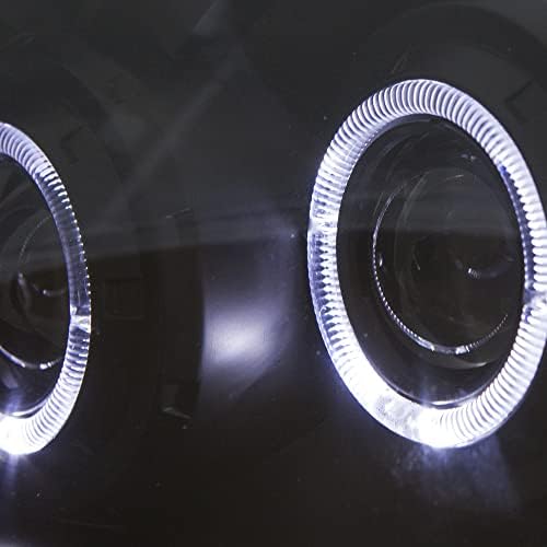 פנסי מציאות מדומה-1572 קדמי אורות רכב מנורות פנס פנסי נהג ונוסע צד סט פנס מלאך עיניים שחור תואם עם טויוטה לנד קרוזר 120 2003