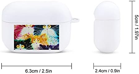 ציור חתול צבעוני סיליקון מגן על כיסוי אטום הלם תואם למארז טעינה אלחוטי של Apple Apple