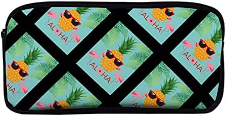 מצחיק Alaza Aloha אננס ופלמינגו קיבולת גדולה עיפרון מארז 2 שכבות עיפרון שקית שקית שקית שקית שקית קוסמטיקה נשים