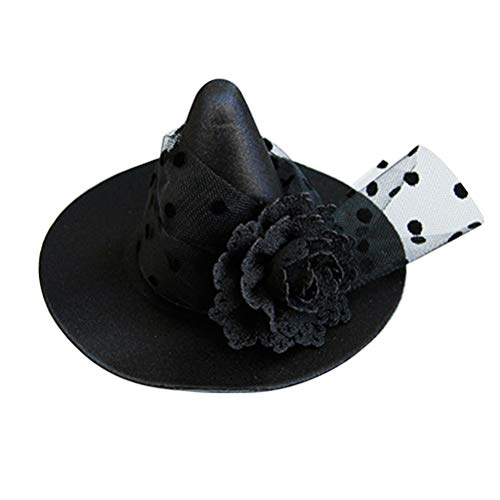 קטן מכשפה כובע רטרו שחור מכשפה פרח שיער קליפ דקורטיבי ליל כל הקדושים שיער אביזרי למסיבה