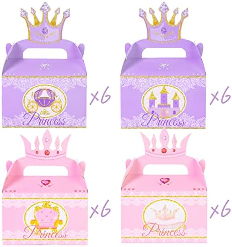 מסיבת נסיכה טובה לטובת פינוק קופסא 12 יחידות טירת הנסיכה קראון גודי קופסאות מתנה לבנות הנסיכה נושא מסיבת יום הולדת