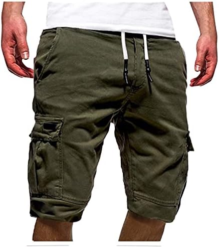 מכנסי מטען לגברים של מיימיה, 2023 קיץ גברים קל משקל באגי שרוך אלסטי סרבל קצר עם כיסים מרובים