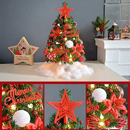 עץ חג המולד של UXZDX, עץ חג המולד, מיני חג המולד עץ אורן עם אורות מיתר LED וקישוטים, עיצוב עץ קישוט לחג המולד