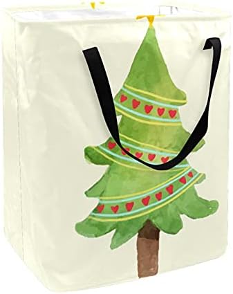 סל כביסה של עץ חג המולד אדום, סל אחסון מתקפל עם ידיות לפטיש, חדר ילדים, אחסון צעצועים