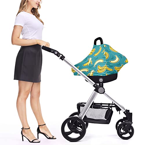מושב מכונית לתינוק מכסה דפוס בננה של כוסית רקע כחול כיסוי סיעוד מנקה עגלת צעיף עגלת תינוקות לתינוקות חופה