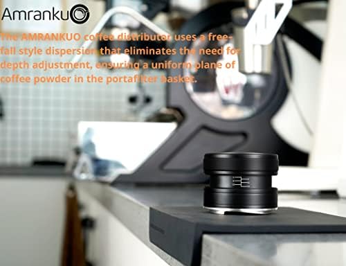 AMRANKUO 58.5 ממ מפיץ קפה ומטמפר, 2 ב -1 ב -1 כבידה אספרסו חוסם-אידיאלי לבתי קפה ומתחילים בנפח גבוה-מתאים לפורטאפילטר