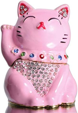 Waltz & F Pink Pink Lucky Cap פיסלן אספנות חיה צירים תיבת תכשיט תכשיטים מזויפים מחזיק טבעת צבוע ביד