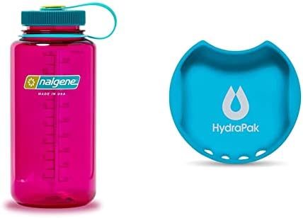 Nalgene לקיים טריטן בקבוק מים ללא BPA, 32 גרם, פה רחב, חציל והידראפק ווטרגייט שומר התזת פה רחב - BPA ו- PVC