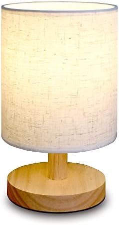 קטן מנורת שולחן-עץ מנורה שליד המיטה פשוט חדר שינה מנורת פשתן צל מיני מנורת שולחן לילה אור שידה מנורת עבור