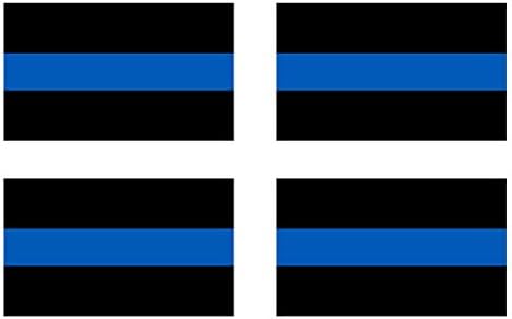 4 חבילה קו כחול דק וחבילה 3 ארהב חבילה דגל קו כחול - חומר כחול מדבקת דגל 5x3 ”תומכים באכיפת החוק המקומית שוטרים