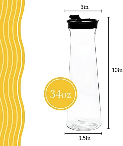 מוצרים ביתיים חיוניים 4 חבילה קנקן קלאף מפלסטיק Acrylic BPA חינם 34 גרם .1.05LT איכות פרימיום ליין מיץ יין תה קר או