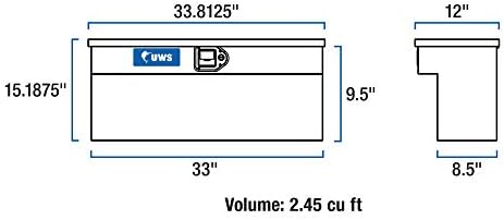 UWS EC109993 33 אינץ 'מט שחור שחור קיר כבד אלומיניום UTV תיבת כלים לצד כלים לבחירה של פולאריס ריינג'ר, מכסה RIGIDCORE
