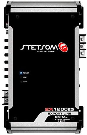 STETSOM EX 1200 EQ 1 אוהם מגבר שמע מונו רכב, 1200.1 1.2K Watts RM