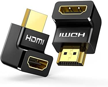 Ugreen HDMI 90 ו- 270 מעלות מתאם זווית ימנית זהב מצופה מהירות גבוהה HDMI זכר לנקבה מתאם מחבר למקל טלוויזיה Roku