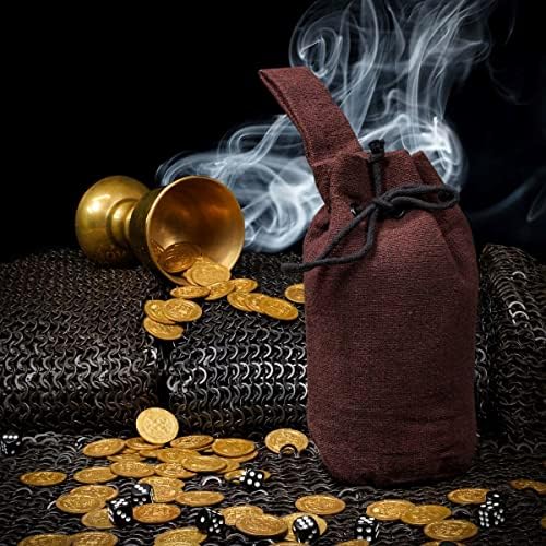 נרתיק חגורת שרוך בד מיתרוג ' אן: תיק רנסנס מימי הביניים אביזרי תחפושת ארנק מטבעות-חום