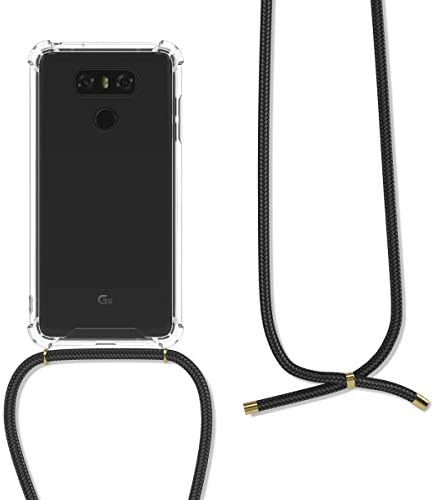 CWMobile Crossbody Case התואם למארז LG G6 - כיסוי טלפון TPU ברור עם רצועת כבל שרוך - שקוף