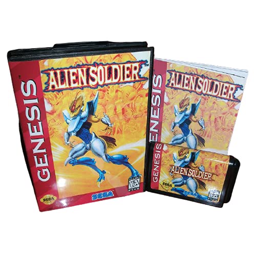 Aditi Alien Soldier Cover Cover עם קופסה ומדריך למגדרייב קונסולת משחקי וידאו 16 סיביות כרטיס MD