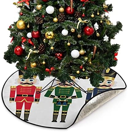 חיילי מפצח אגוזים צעצועים של קופדה מחצלות עץ חג המולד חצאית עץ אטום למים, תוף חג המולד חג המולד עץ עץ מגש מגן על רצפת כרית לקישוט