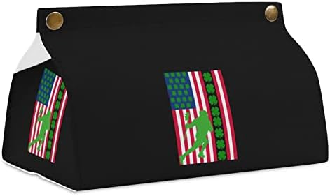 אירי לקרוס שמרוק אמריקאי כיסוי קופסת רקמות של דגל פו מחזיק קופסת עור רקמות מלבנית מארגן נייר מארז מארגן נייר