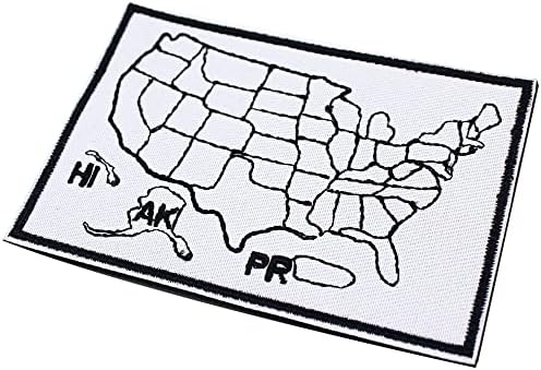 מדינות טיילו ארצות הברית מפה אופנוענים טלאי טלאי לולאת וו רקומים סמל אפליקציה לסמל תרמילים כובעי כובעים מעילים