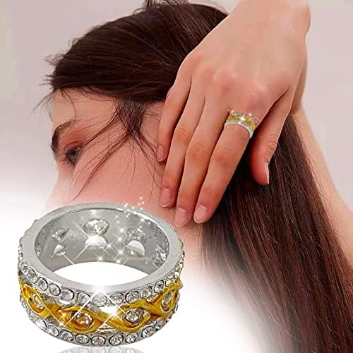 טבעות תכשיטים טבעות סגסוגת טבעת יהלום פופולרית טבעת אירוסין מעודנת תכשיטי אופנה פשוטים טבעות זוגות פופולריות טבעות