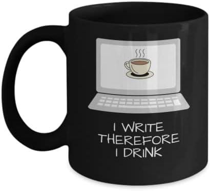 אני כותב לכן אני שותה ספל כוס תה קפה