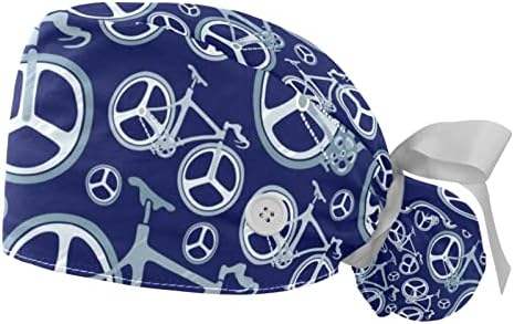 כובע עבודה של IROLSKDNFH עם כפתורים לנשים, רקע כחול אופניים כותנה כותנה רצועת הזיעה כובע תחרה