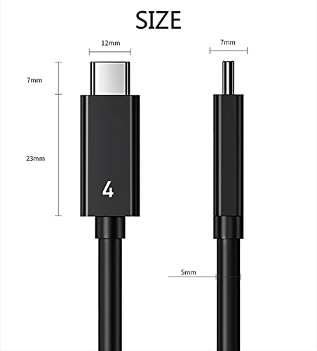 Thunderbolt 4 כבל 2.6 רגל, Grtoeud USB-C כבל יחיד 8K או 4K כפול, העברת נתונים של 40 ג'יגה-ביט לשנייה, תואמת ל-