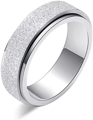 טבעת ספינר של Laoyou לנשים הקלה חרדה - 6 ממ 3 יחידות נירוסטה נירוסטה פיצוץ נצנצים רוז זהב זהב קשת קשת טבעת טבעת סט מתנות