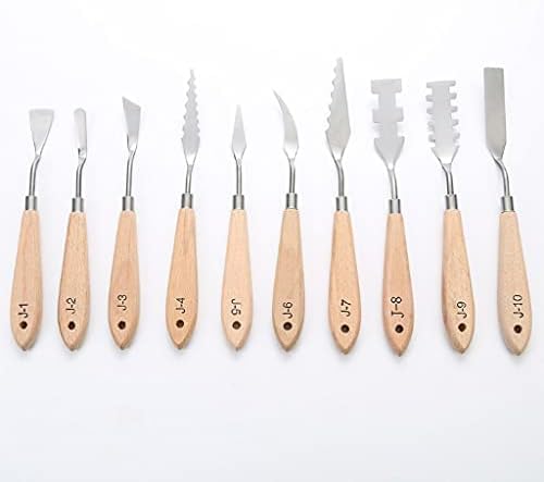CXDTBH 10 יחידות פלטת נירוסטה מגרד מגרד סכיני צבע סכינים לכלי ציור אקריליים של שמן אמן