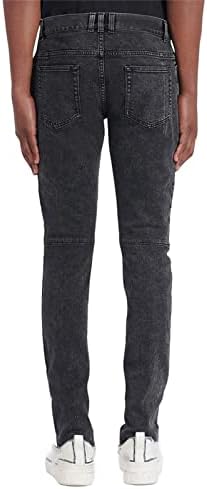 מכנסי רוכסן רזים רזים של Maiyifu-GJ ג'ינס רזים רזים רזה מכנסיים דקיקים רזים מכנסיים מחודדים מוטו מוטו עיפרון במצוקה ג'ין