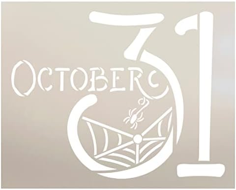 31 באוקטובר עם סטנסיל עכביש ליל כל הקדושים מאת סטודיו12-בחר גודל-תוצרת ארצות הברית-מלאכה בית חווה עשה זאת