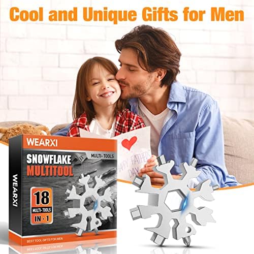 מתנות ליום האב של וורקסי לגברים, 18 ב-1 מתנות מולטי-כלי פתית שלג בשבילו, מתנות לאבא ליום האבות, גאדג ' טים מגניבים לגברים,